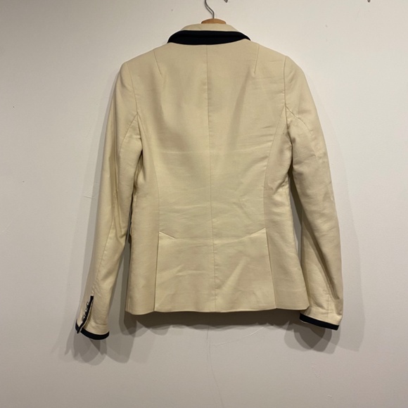 Banana Republic Tipped One Button White Light Academia Preppy Blazer size 2 - Picture 3 of 4